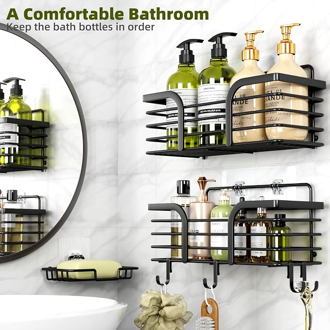 Shower Caddy, Adhesive Shower Organizer - Image 3