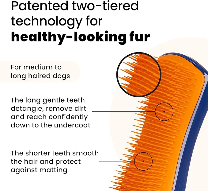 Pet Teezer Detangling Dog Grooming Brush, Dog Bath Brush - Image 2