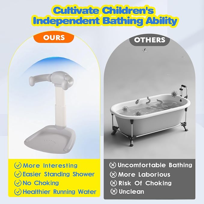 FAHKNS Baby Shower Stand Adjustable 9 Level Position Bath Shower Standing - Image 6