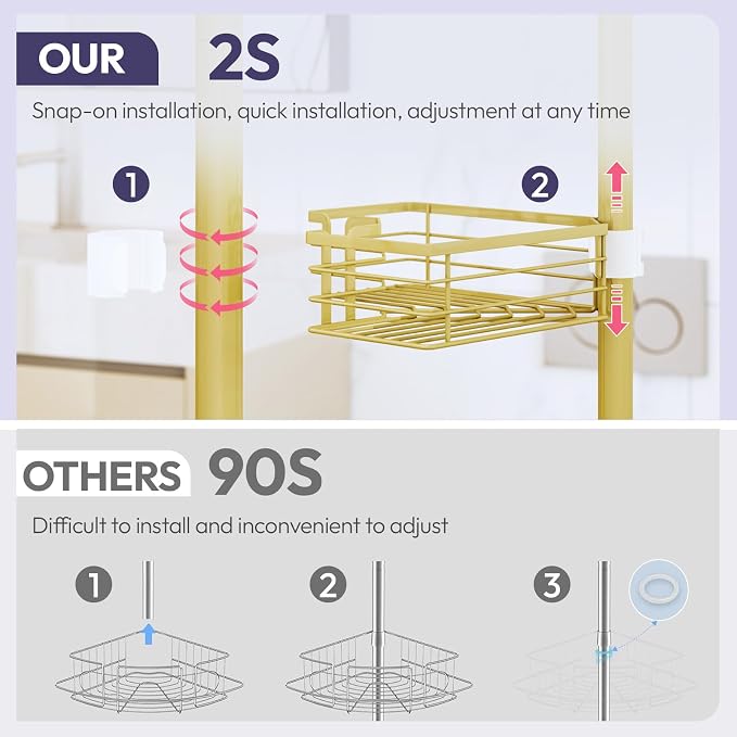SWTYMIKI Shower Caddy Tension Pole - Image 3