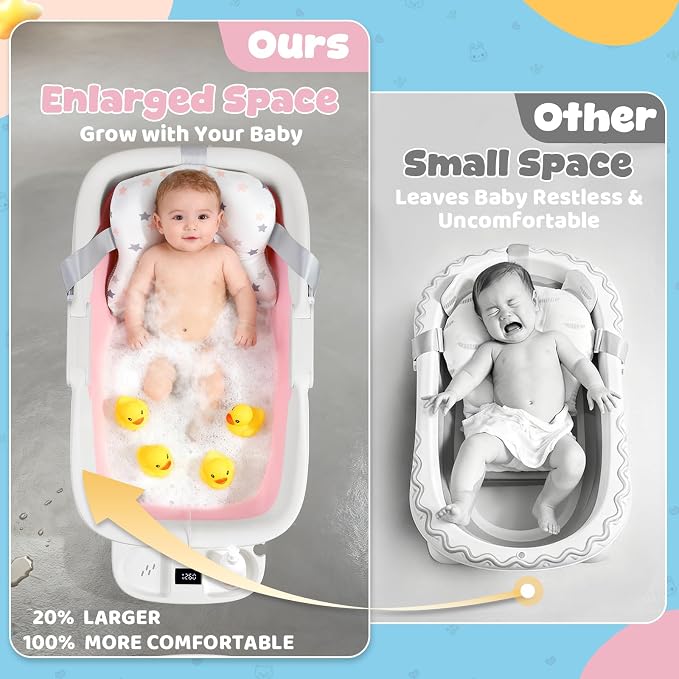 Orzbow Collapsible Baby Bathtub, Large Baby Bath Tub - Image 2