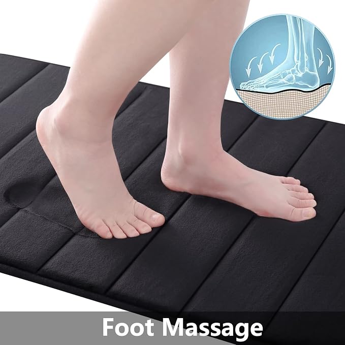 Buganda Memory Foam Bath Mat, Ultra Soft and Non-Slip Bathroom Rugs, Water - Image 2
