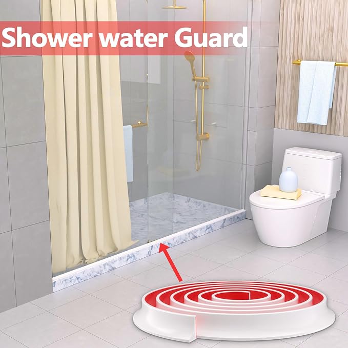 New Collapsible Shower Threshold Water Dam, Self Adhesive Silicone Waterproof - Image 6