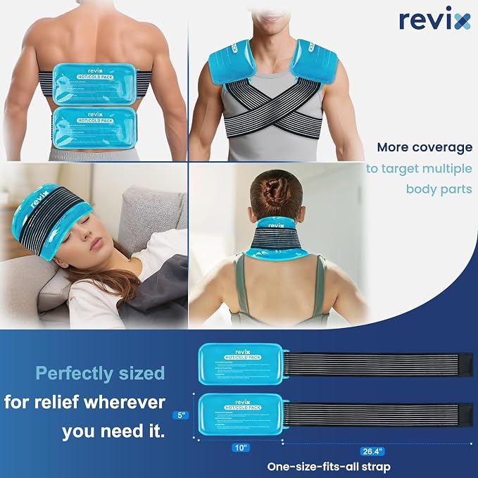 REVIX Large Ice Packs for Injuries Reusable, 2 Packs Hot & Cold Gel Ice Packs - Image 6