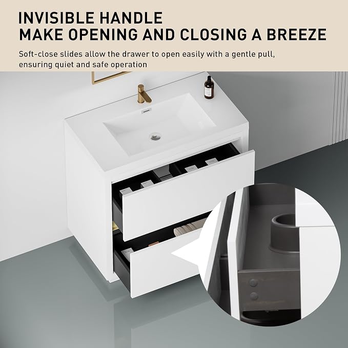 36 Inch Bathroom Vanity with Sink, Single Sink Bathroom Vanity, Freestanding - Image 5