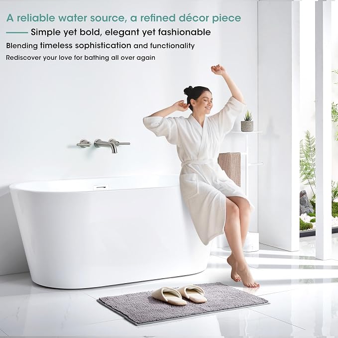 Wall Mount Tub Filler Long Spout Reach Tub Faucet - Image 7