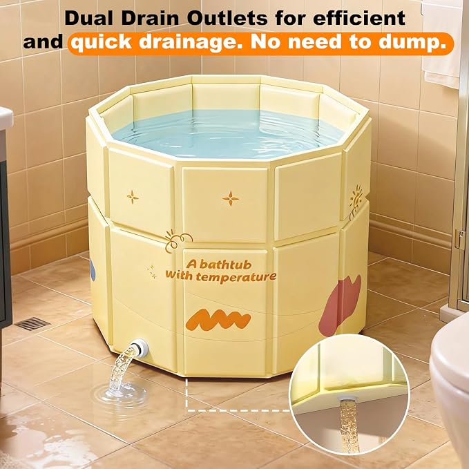 Portable Bathtub for Adult 27.5"x27.5" Collapsible Cold Plunge Bathtub Foldable - Image 6