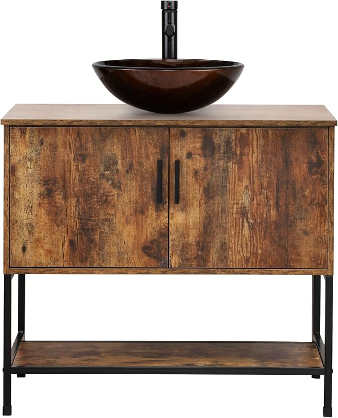 UEV Rustic Brown 36" Bathroom Vanity - Image 9