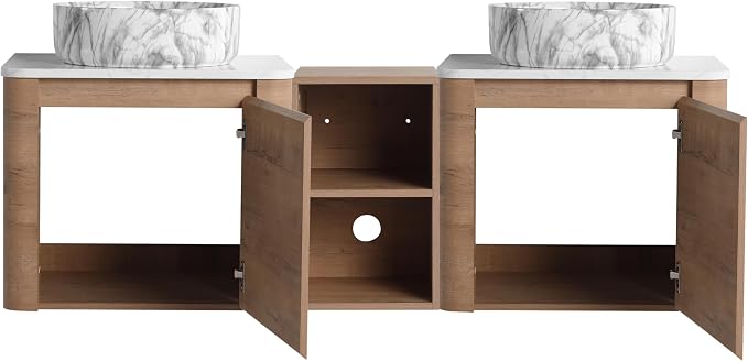 Malwee 60" Floating Bathroom Vanity - Image 8