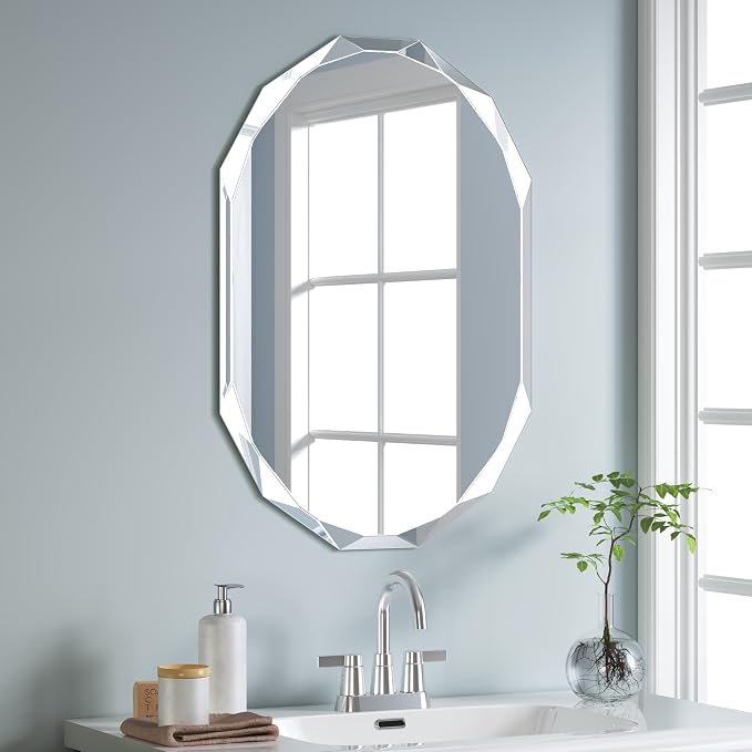 Silver Wall Mirror-Beveled Edge Frameless Mirror by GOAND