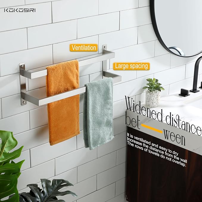 KOKOSIRI Hand Towel Bars Bathroom 2-Tiers Ladder Towel Rails 20 Inches Towel - Image 6