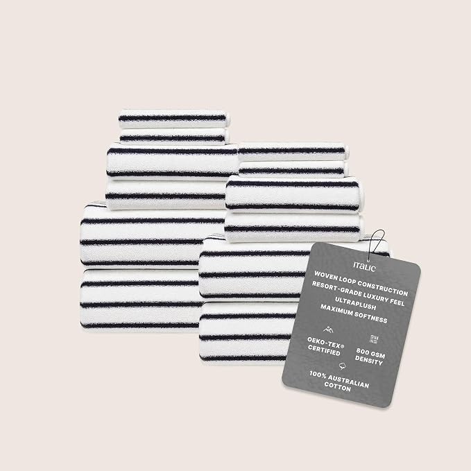 Italic Ultraplush 12-Piece Family Towel Set – Luxury Bath Towels, Hand Towels & - Image 2