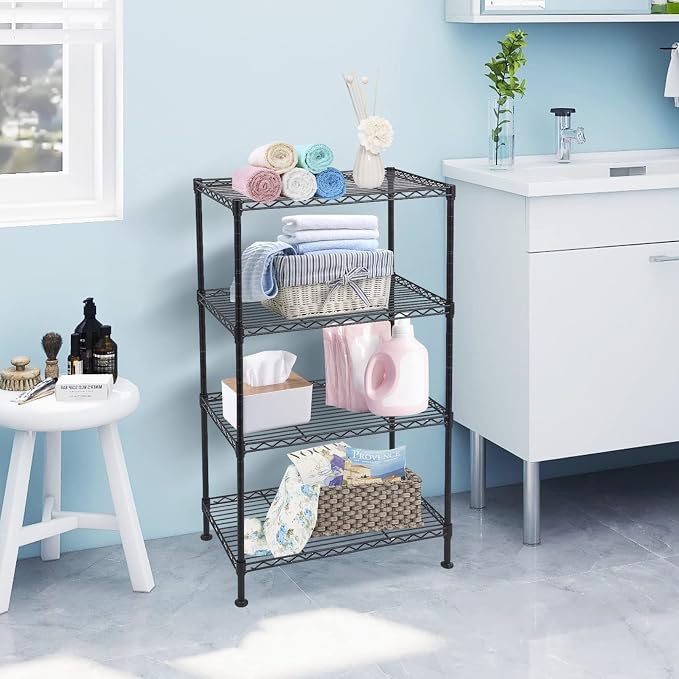 BNSPLY 4 Tier Wire Shelving Unit, Height Adjustable Wire Shelves - Image 2