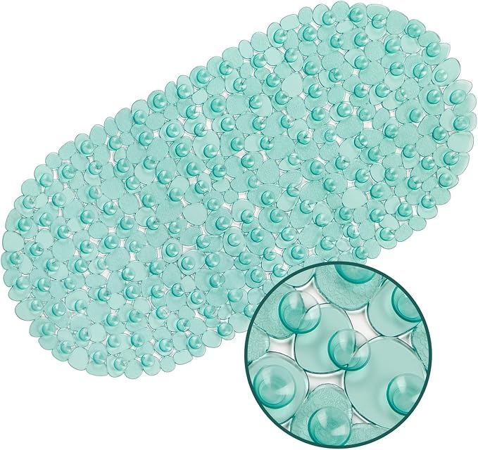 WELTRXE Pebbles Bathtub and Shower Mat Non Slip, Oval Bath Mats by WELTRXE