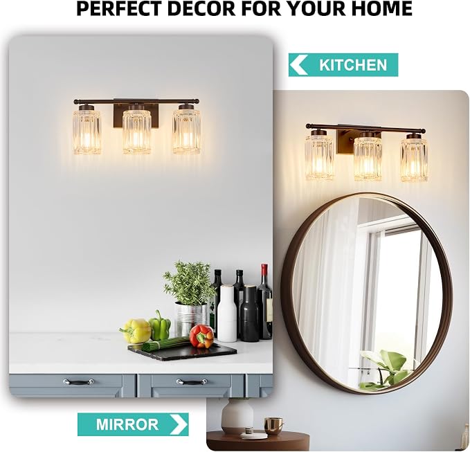 3 Light Bathroom Light Fixtures Modern ORB 18 Inch Vanity Lights - Image 7