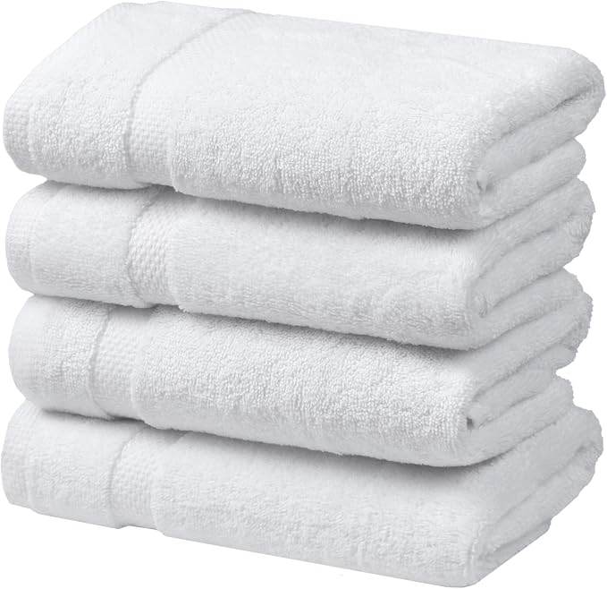 SOFE H&L | Olea Luxury Turkish Cotton Hand Towels Set of 4 White | Premium by SOFEHomeLiving