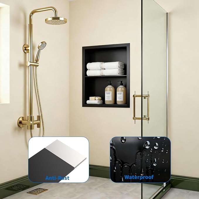 Stainless Steel Recessed Medicine Cabinet Bathroom Medicine Wall Niche Shower - Image 6