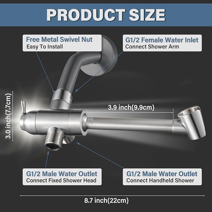All Metal Shower Diverter Valve - Image 5