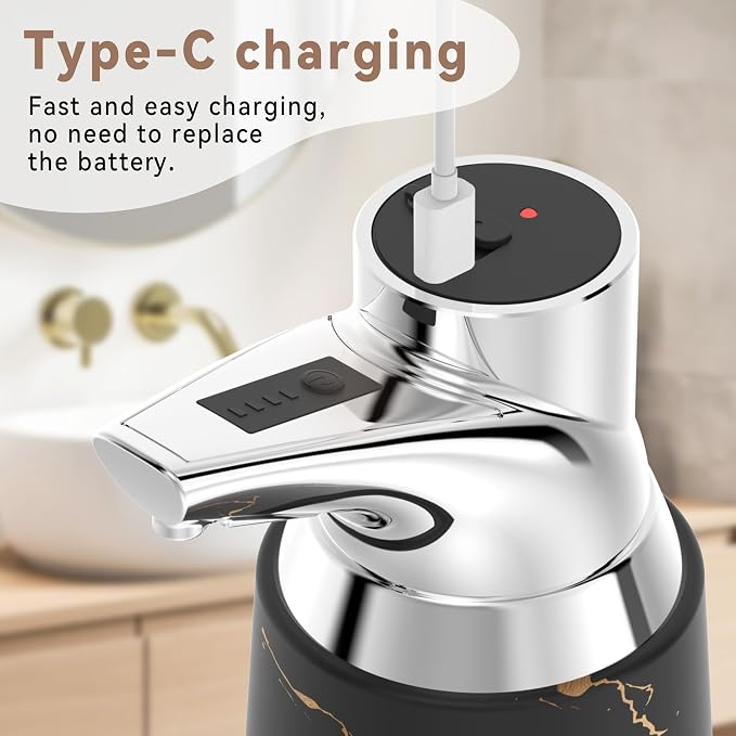 Adjustable Automatic Soap Dispenser Touchless, Ceramic Material，4 Adjustable - Image 6