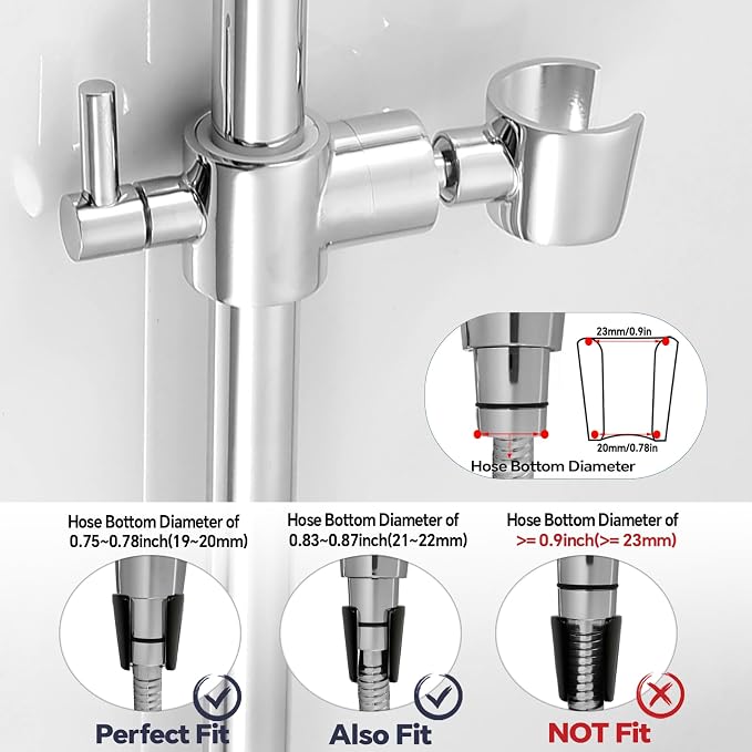 Shower Slide Bar Adjustable Handheld Shower Head Holder Wall Mount - Image 3