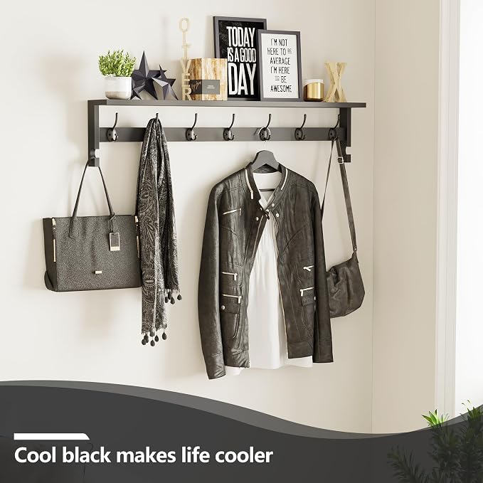 AMBIRD Coat Rack Wall Mount, Wood Coat Hooks - Image 5