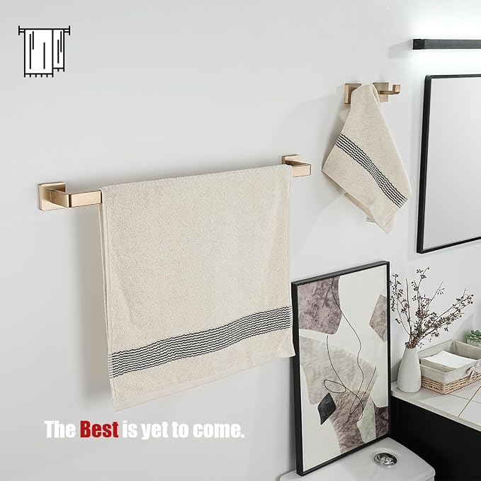 JQK Champagne Bronze Towel Bar, 24 Inch 304 Stainless Steel Thicken 0.8mm Towel - Image 5
