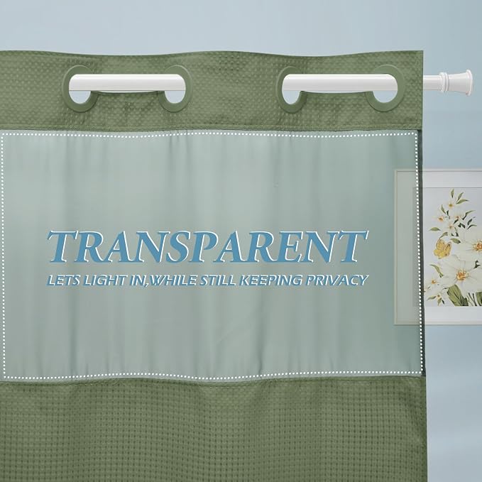 Sage Green Stall Hotel Shower Curtain - Image 5