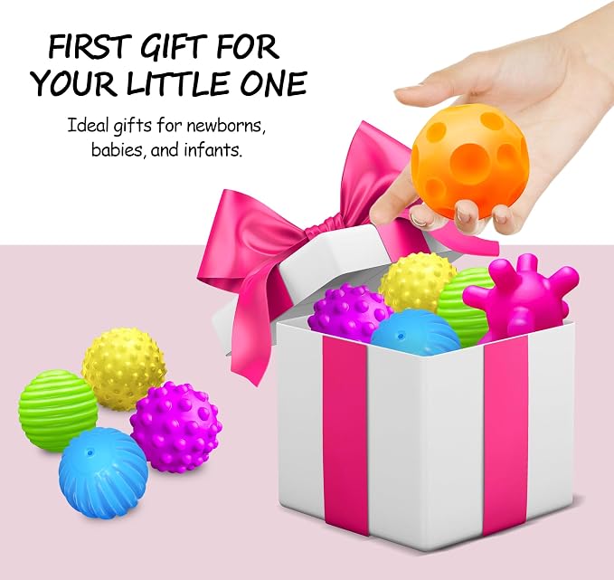 Baby Textured Multi Sensory Toys Massage Ball Gift Set BPA Free - Image 8
