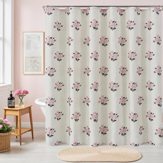 ORTIGIA Boho Pink Shower Curtains - Image 9