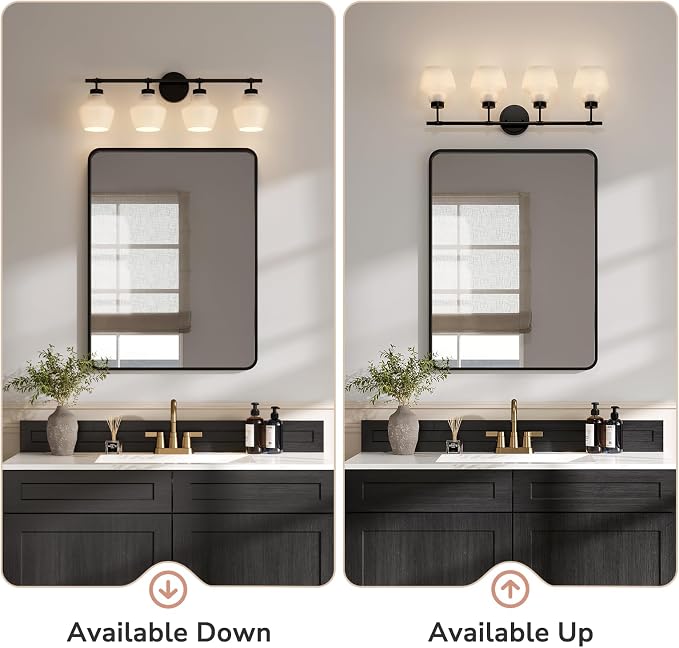 USHOWER 4-Light Bathroom Light Fixtures, Vanity Lights - Image 7