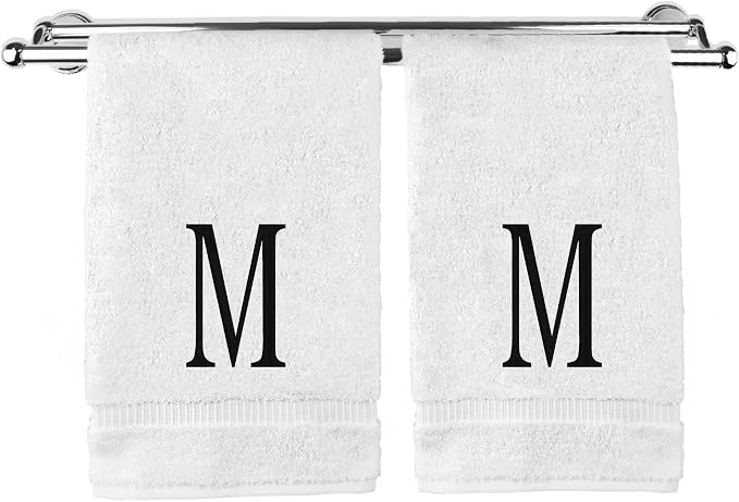 Monogrammed Hand Towel, Personalized Initial Gift, Extra Absorbent 100% Turkish by BareCotton