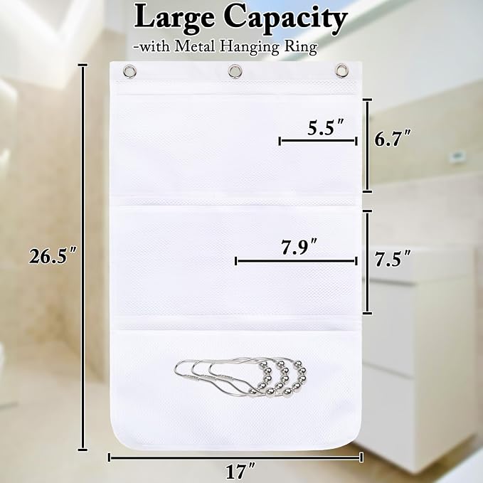 Mesh Shower Caddy Hanging, Quick-Drying Shower Organizer - Image 7