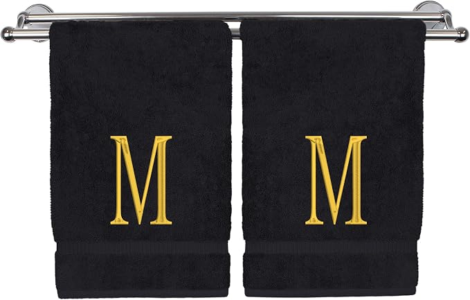 Monogrammed Hand Towel, Personalized Initial Gift, Extra Absorbent 100% Turkish by BareCotton
