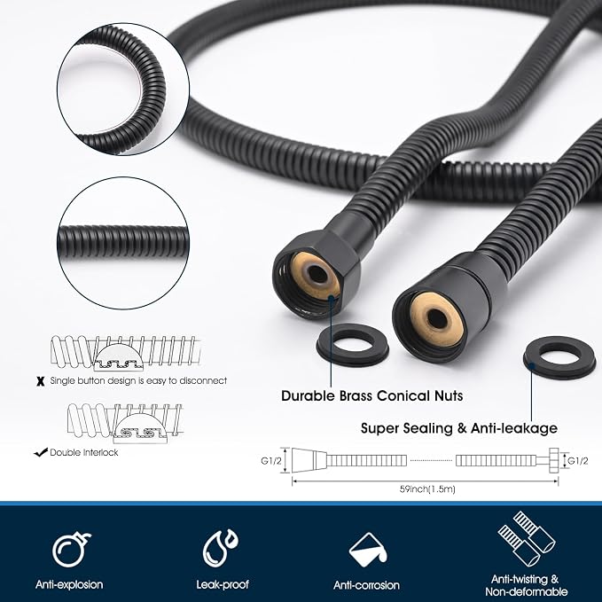 All-Metal High Pressure Square Handheld Shower Head - Image 7