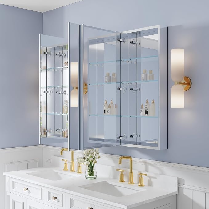 WELLFOR 52" x 36" Bathroom Medicine Cabinet - Image 11