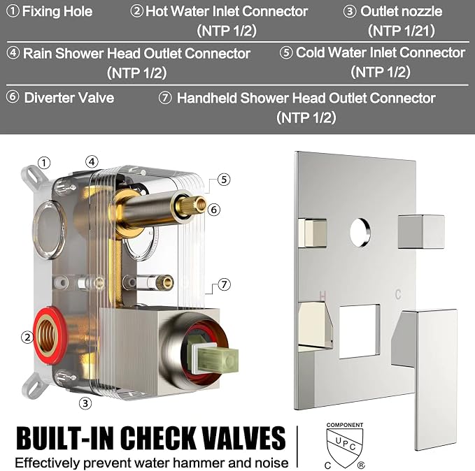 Shower System Rain Shower Faucet Set - Image 3