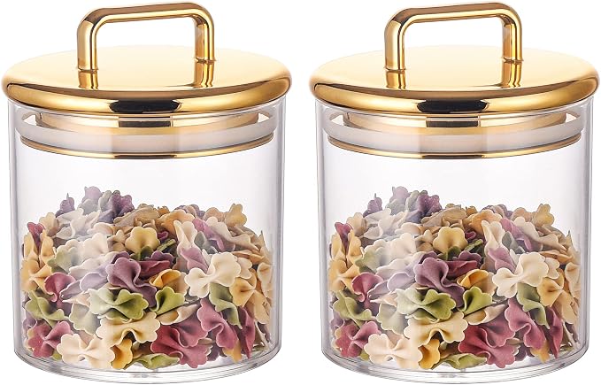 2 Pack 16 oz Small Acrylic Storage Apothecary Jar by YUEJUM