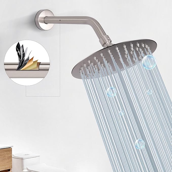 HarJue Shower Arm with Flange and Teflon Tape, Wall Mounted Shower Pipe 304 - Image 5