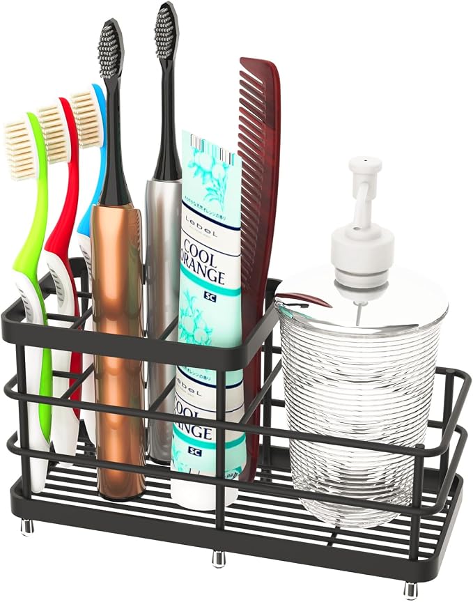 Toothbrush Holder for Bathroom, Stainless Steel Multi-Functional 6 Slots by InnovativeConvenient