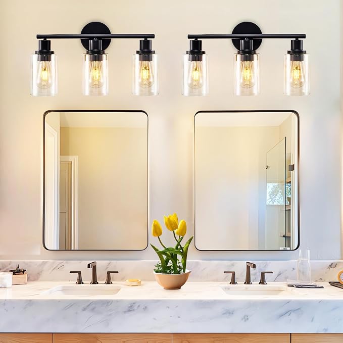 DLLT 3-Light Bathroom Light Fixtures: Black Modern Vanity Lights - Image 7