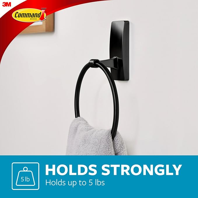 Command Hand Towel Holder Matte Black - Image 4