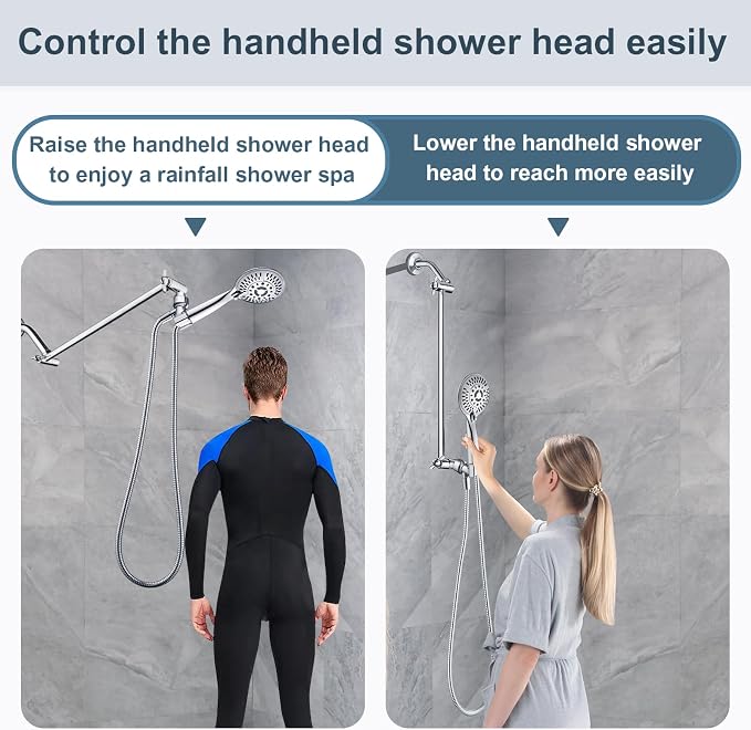 BRIGHT SHOWERS 15 Inch Extra Long Shower Head Extension Arm, Solid Brass Shower - Image 5