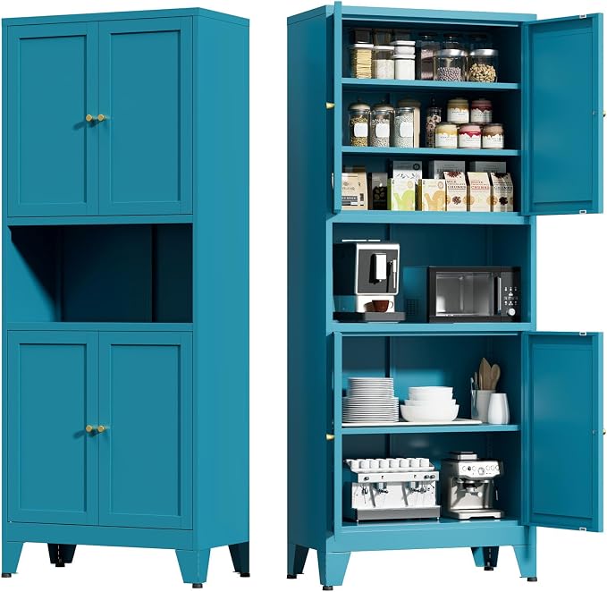 Metal Kitchen Pantry Cabinet, Freestanding Cupboards by Unknown