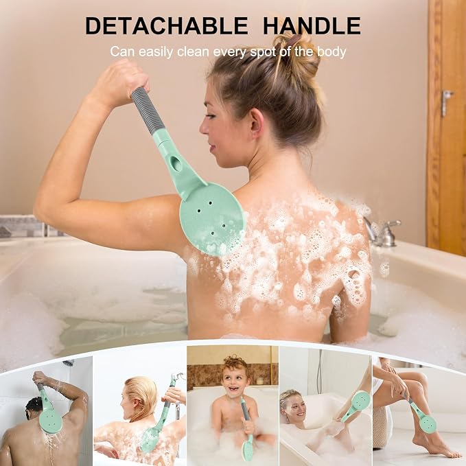 Back Scrubber Anti Slip for Shower, 21.7” Detachable Back Bath Brush for Shower - Image 3