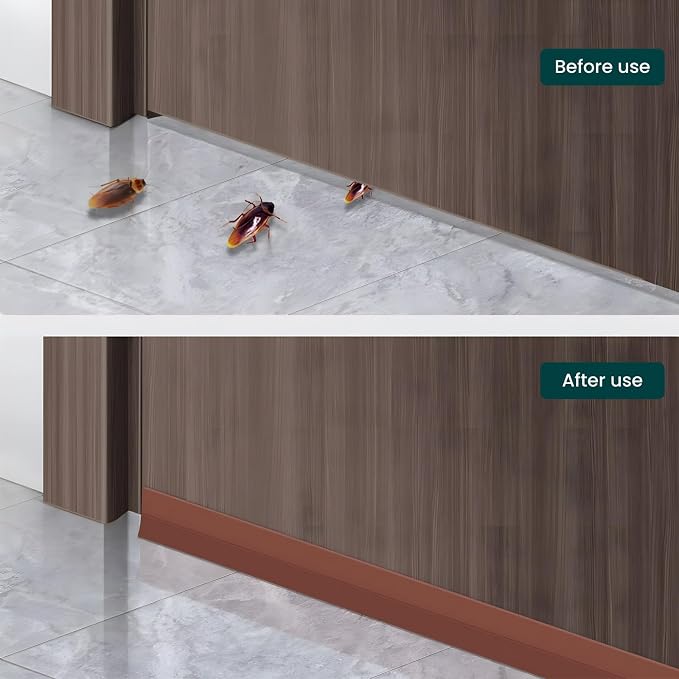 1.4in Brown Weather Stripping Door Seal – Heavy-Duty Silicone, Strong Adhesive - Image 5