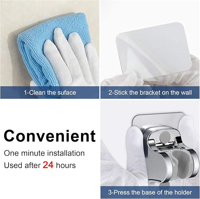 NearMoon Self Adhesive Shower Head Holder-Adjustable Handheld Shower Holder NO - Image 8