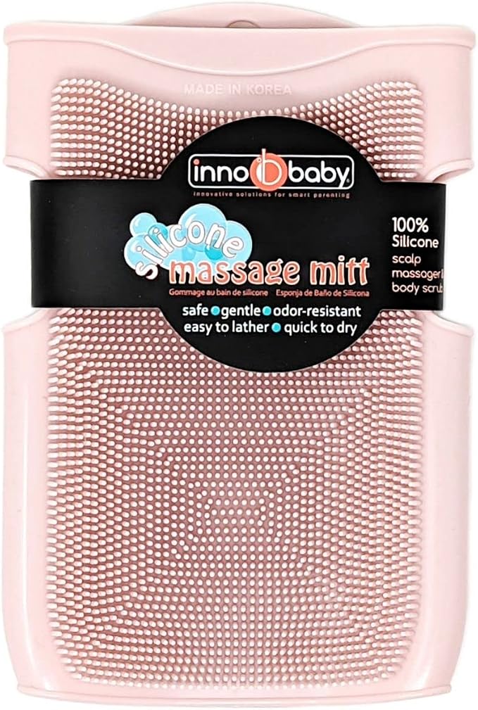 Innobaby Double Sided Silicone Massage Mitt Bath Scrubber Shower Brush & Scalp - Image 7
