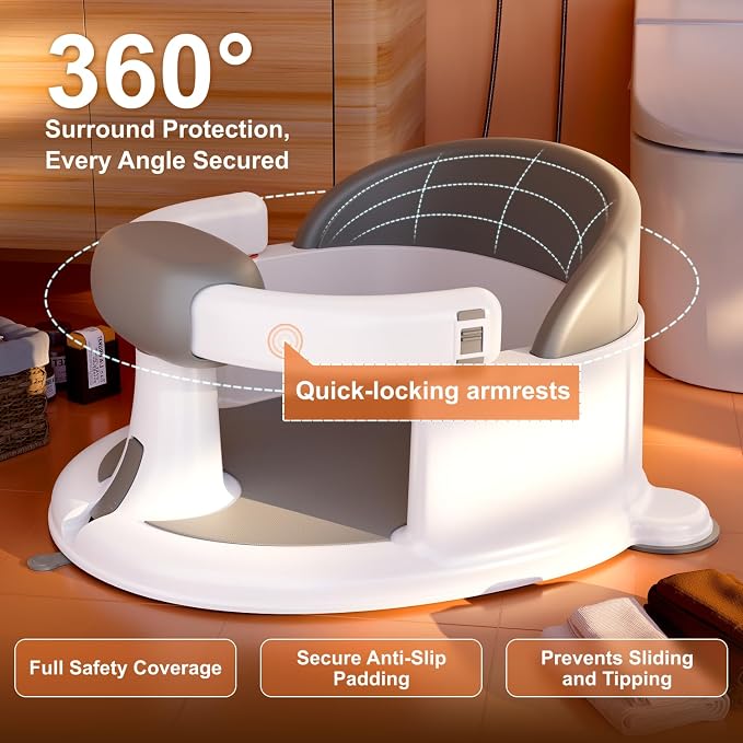 Baby Bath Seat for Babies: Non-Slip Infant Bathtub Chair - Image 5