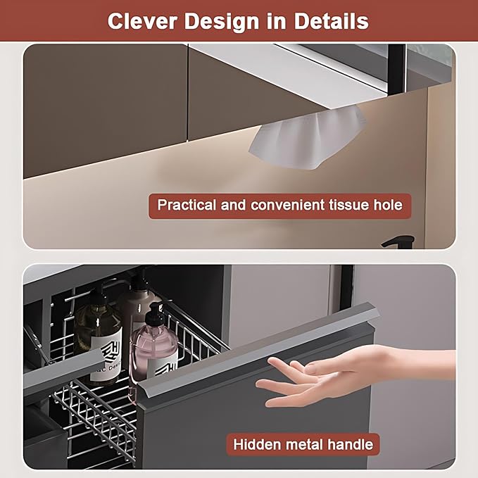 56IN Modern Bathroom Vanity - Image 6
