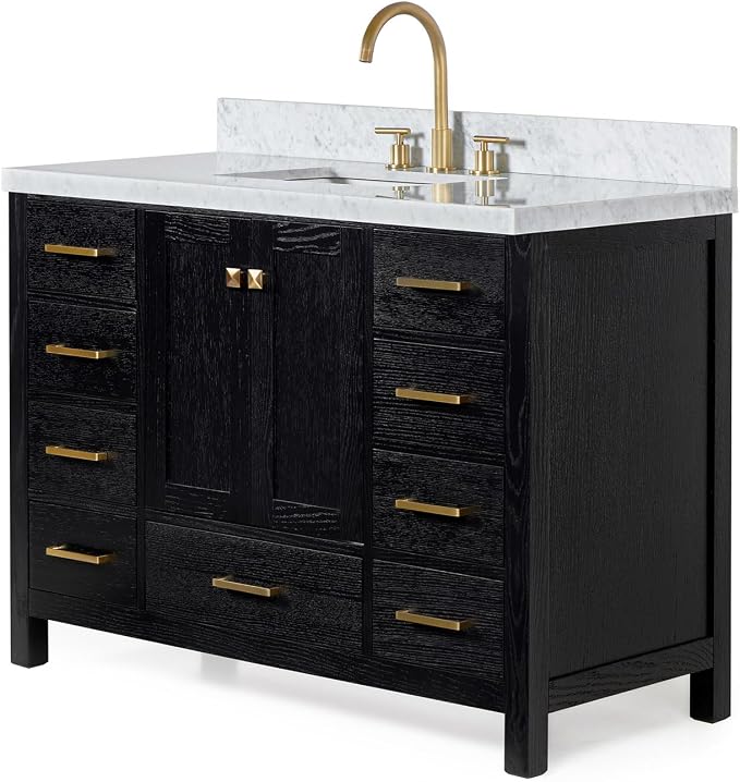 ARIEL Cambridge 49 Inch Single Rectangle Sink Bathroom Vanity - Image 4